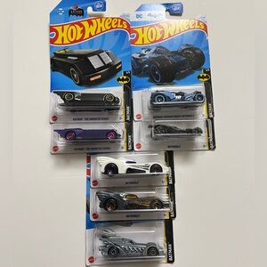 Hot Wheels Batmobile Lot Of 7 Batman Diecast 1:64 Variety Models Series